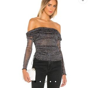 Jonathan Simkhai sparkle off the shoulder top. BRAND NEW WITH TAGS